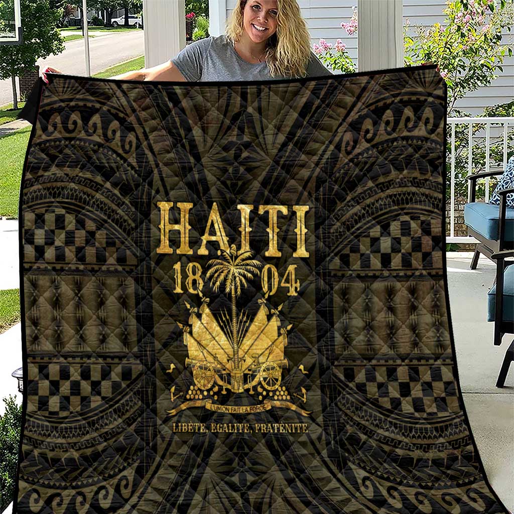 Haiti 1804 Quilt Polynesian Gold Neg Maron LT05 Gold - Polynesian Pride