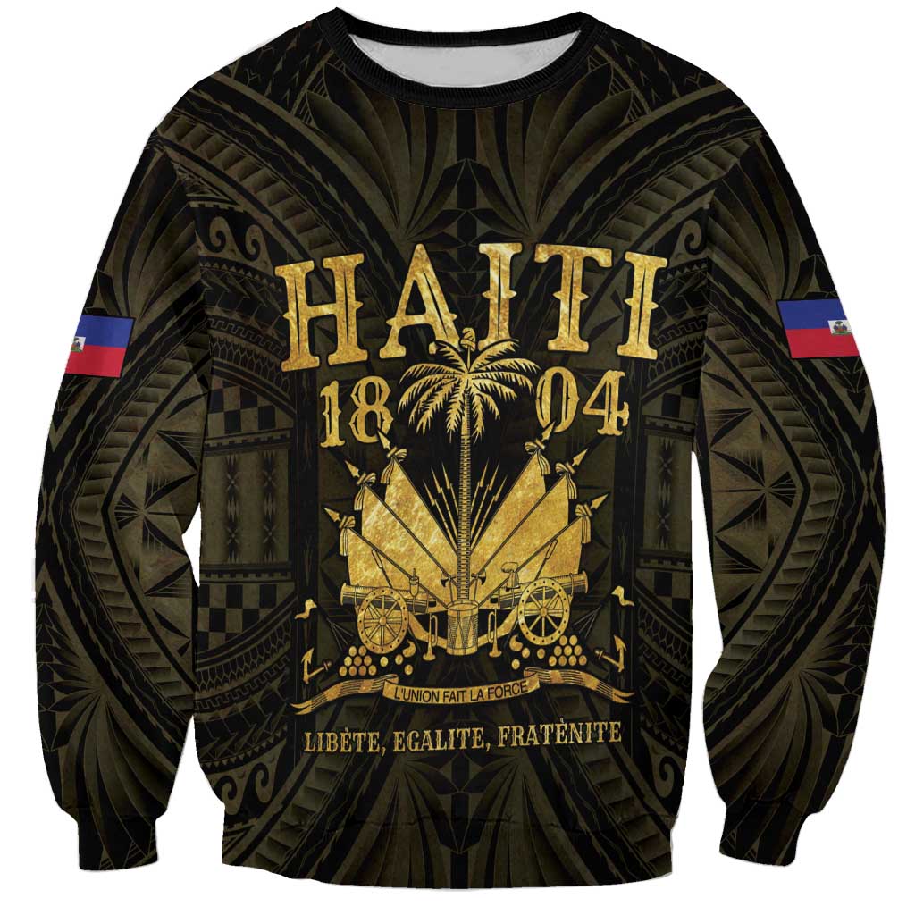 Haiti 1804 Sweatshirt Polynesian Gold Neg Maron LT05 Unisex Gold - Polynesian Pride