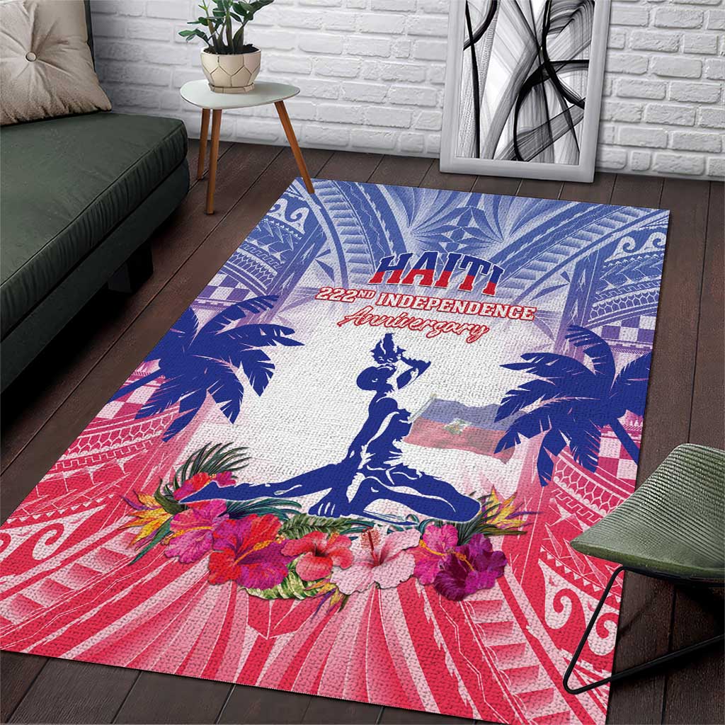 Haiti Independence Day Area Rug Neg Maron Polynesian Style LT05
