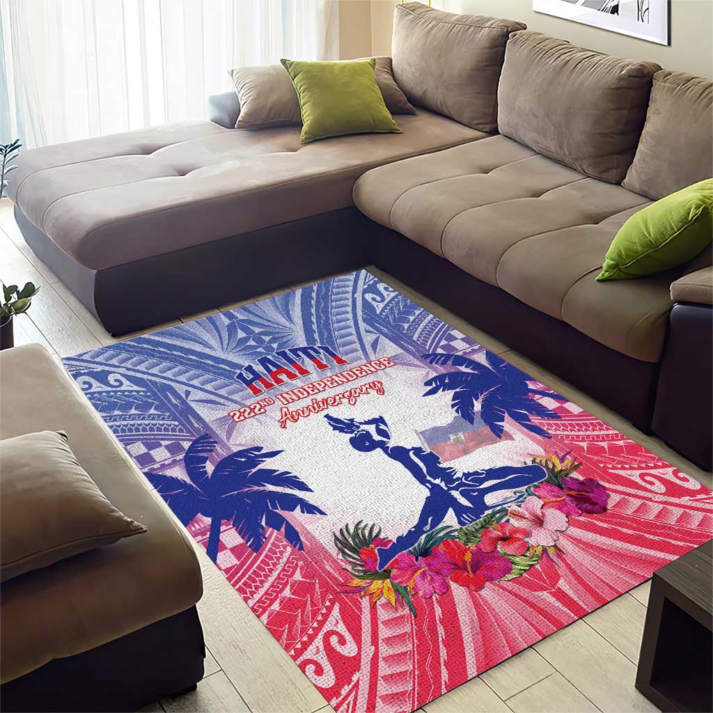 Haiti Independence Day Area Rug Neg Maron Polynesian Style LT05