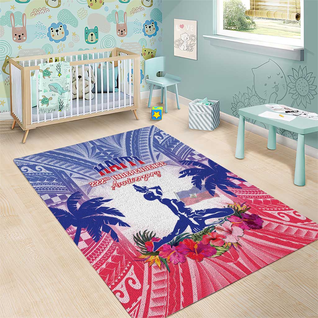 Haiti Independence Day Area Rug Neg Maron Polynesian Style LT05