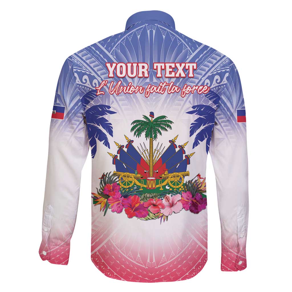 Personalised Haiti Independence Day Family Matching Long Sleeve Bodycon Dress and Hawaiian Shirt Neg Maron Polynesian Style LT05