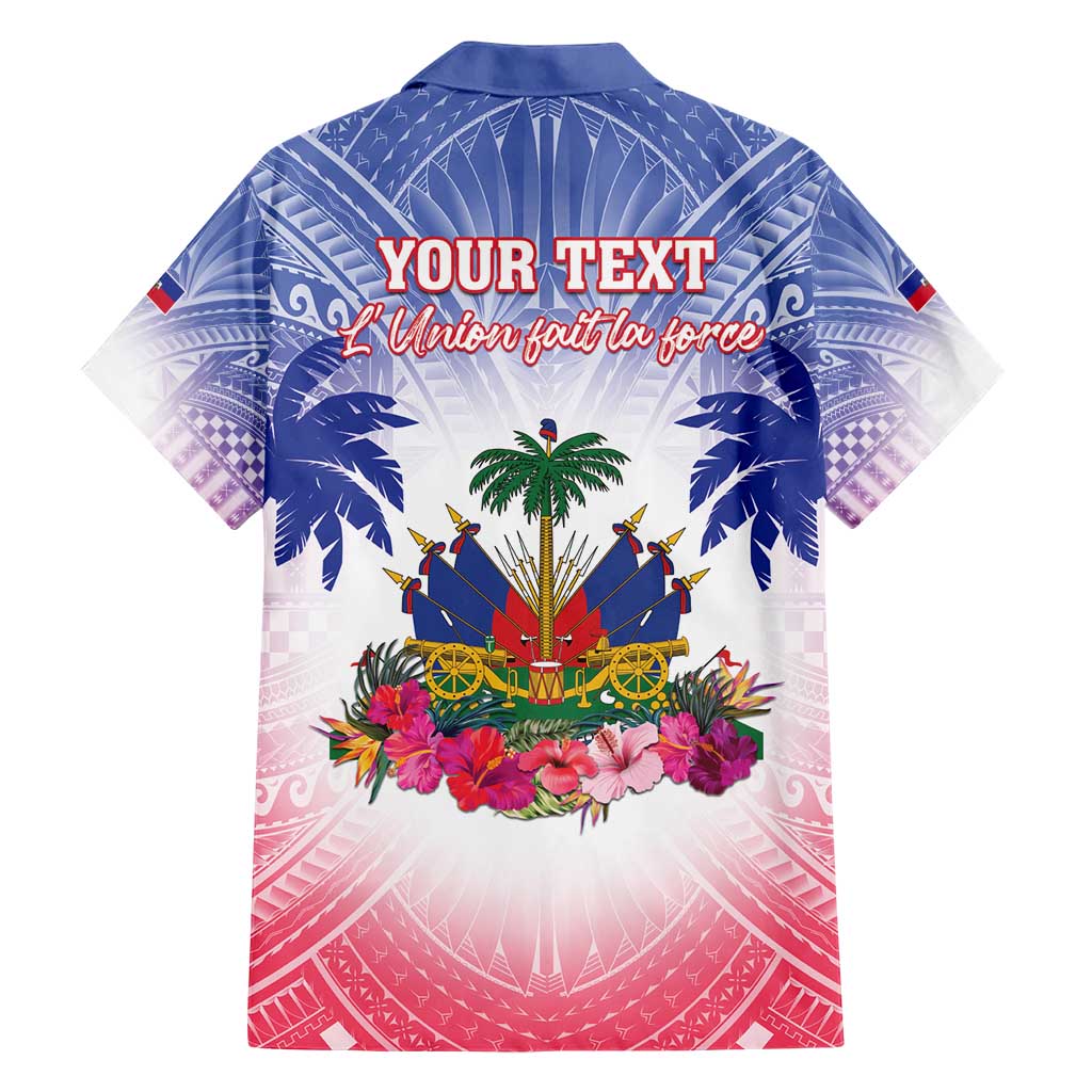 Personalised Haiti Independence Day Hawaiian Shirt Neg Maron Polynesian Style LT05