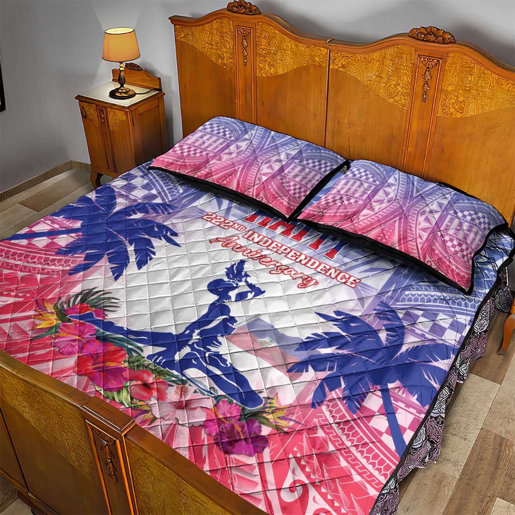 Haiti Independence Day Quilt Bed Set Neg Maron Polynesian Style LT05