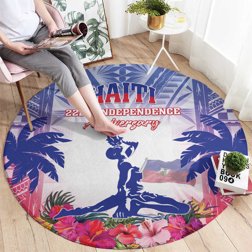 Haiti Independence Day Round Carpet Neg Maron Polynesian Style LT05
