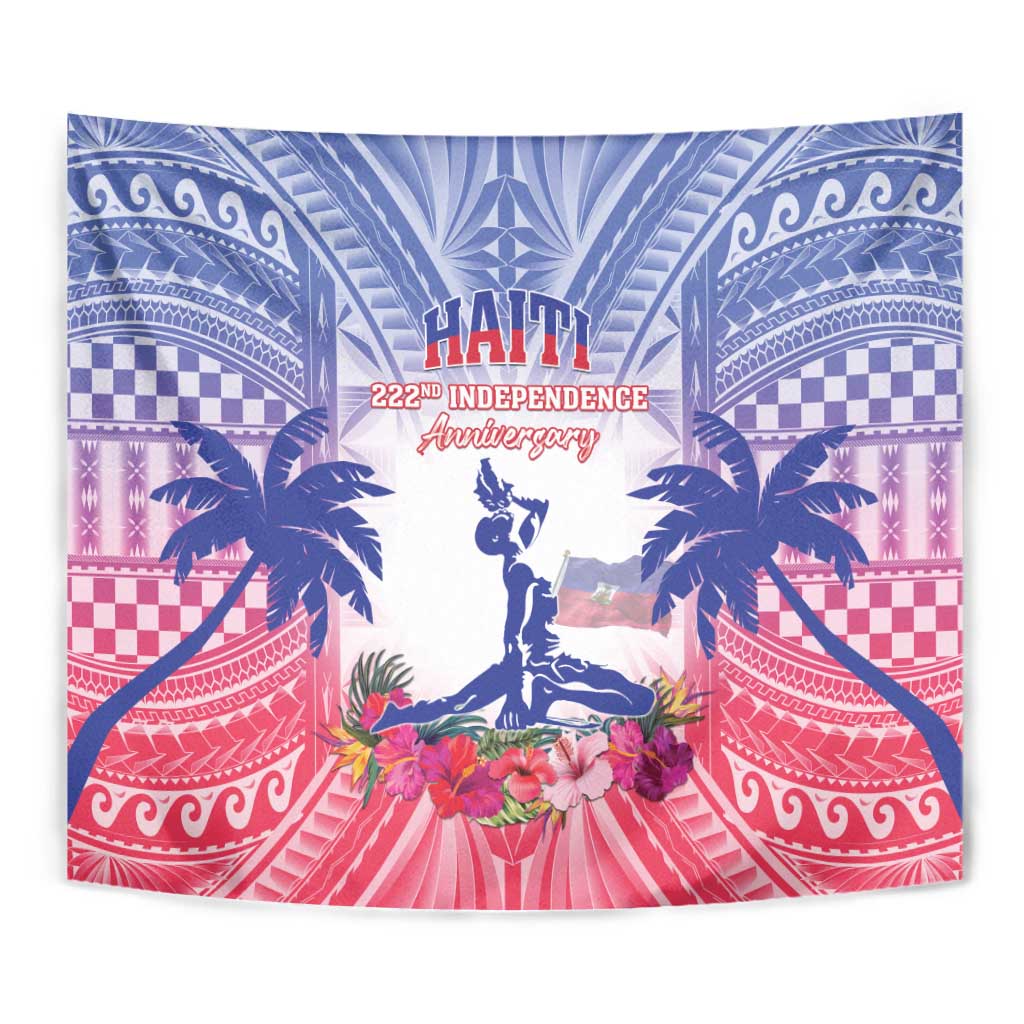 Haiti Independence Day Tapestry Neg Maron Polynesian Style LT05