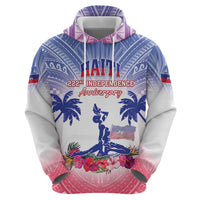 Personalised Haiti Independence Day Zip Hoodie Neg Maron Polynesian Style LT05