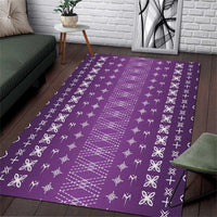 Purple Samoa Malu Tattoo Inspired Area Rug LT05 Purple - Polynesian Pride
