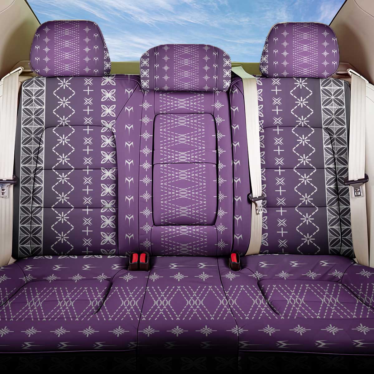 Purple Samoa Malu Tattoo Inspired Back Car Seat Cover LT05 One Size Purple - Polynesian Pride