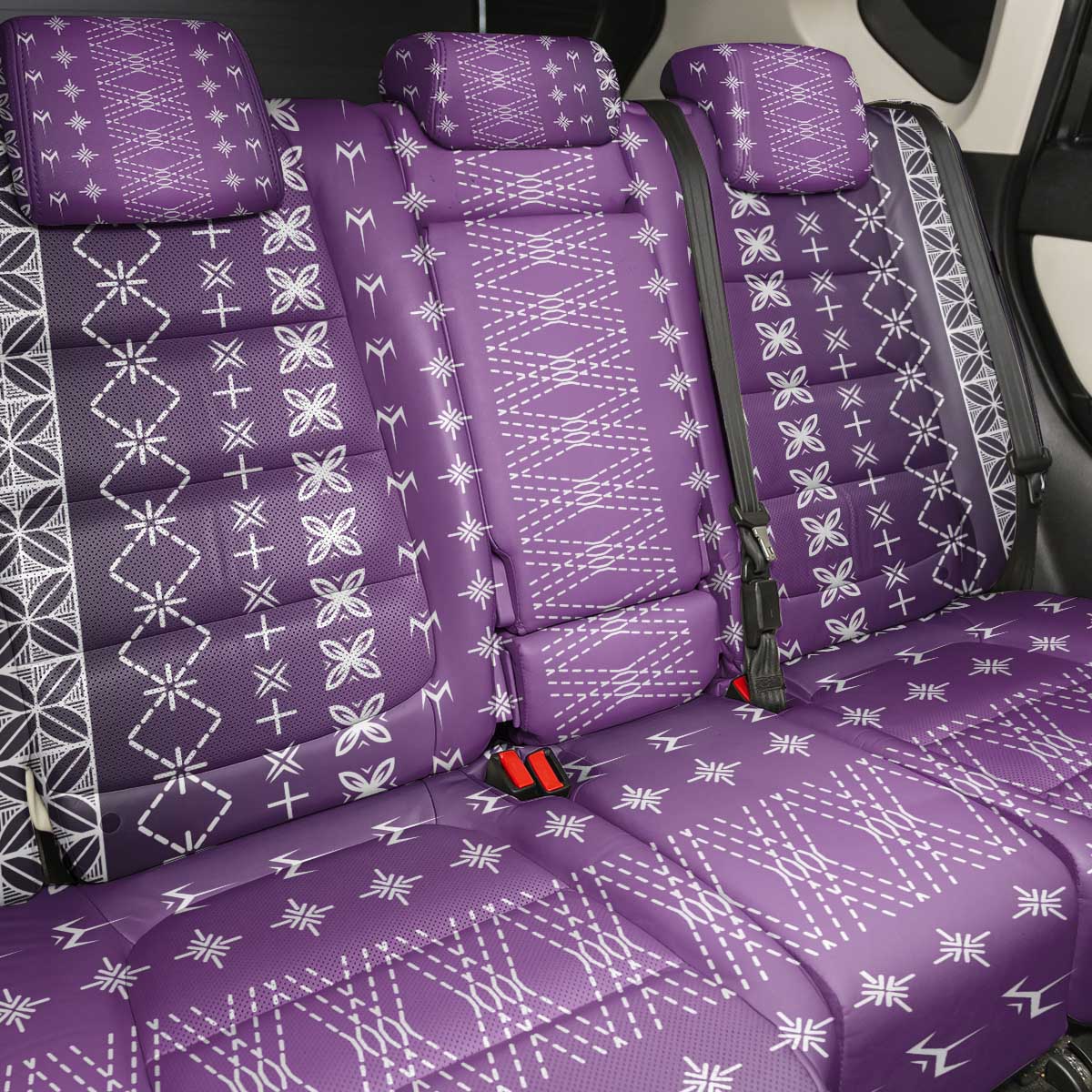 Purple Samoa Malu Tattoo Inspired Back Car Seat Cover LT05 - Polynesian Pride