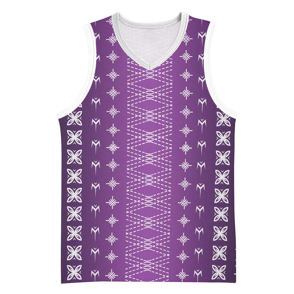 Purple Samoa Malu Tattoo Inspired Basketball Jersey - Polynesian Pride