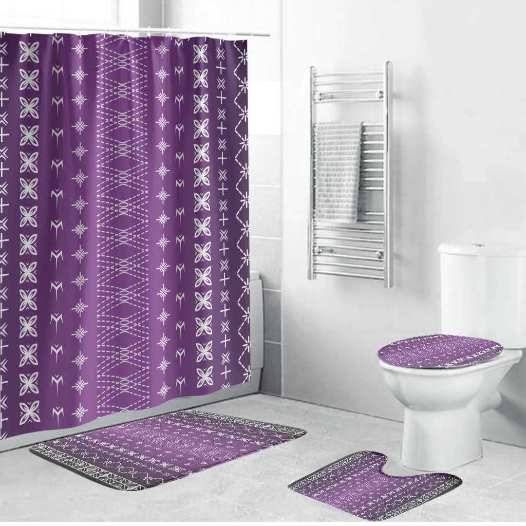 Purple Samoa Malu Tattoo Inspired Bathroom Set LT05 Bathroom Set (4 pcs) Purple - Polynesian Pride