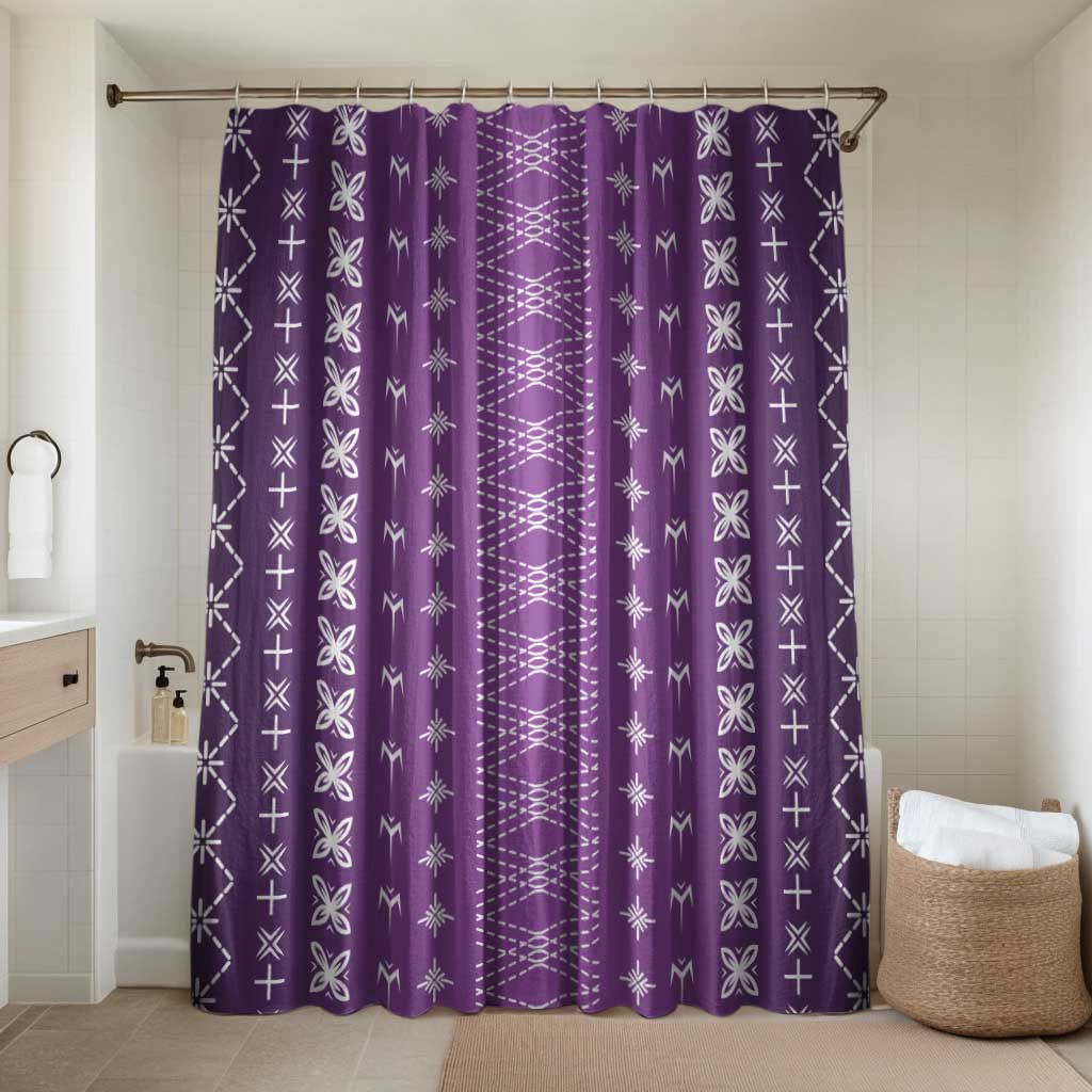 Purple Samoa Malu Tattoo Inspired Bathroom Set LT05 Shower Curtain Only Purple - Polynesian Pride