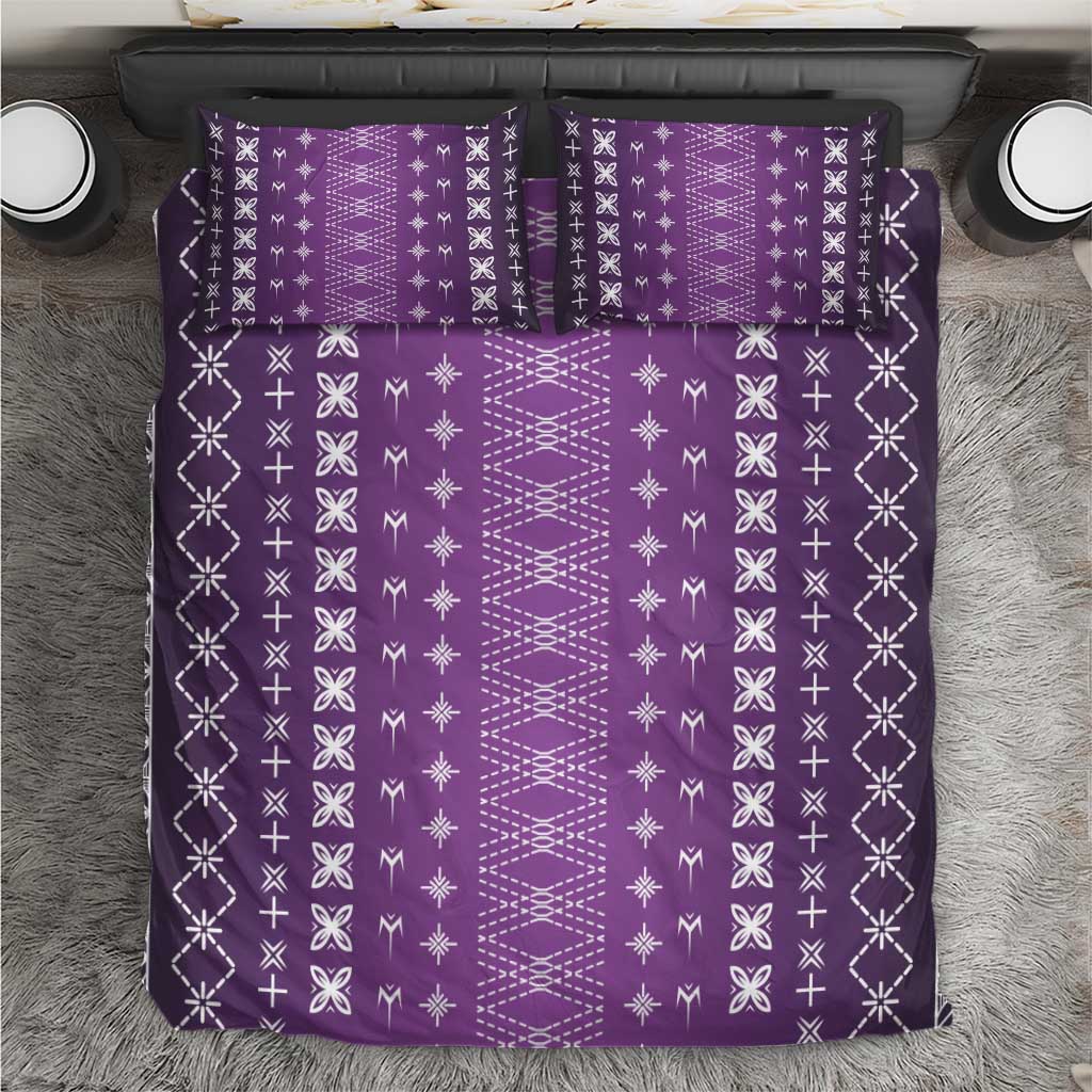 Purple Samoa Malu Tattoo Inspired Bedding Set LT05 Purple - Polynesian Pride