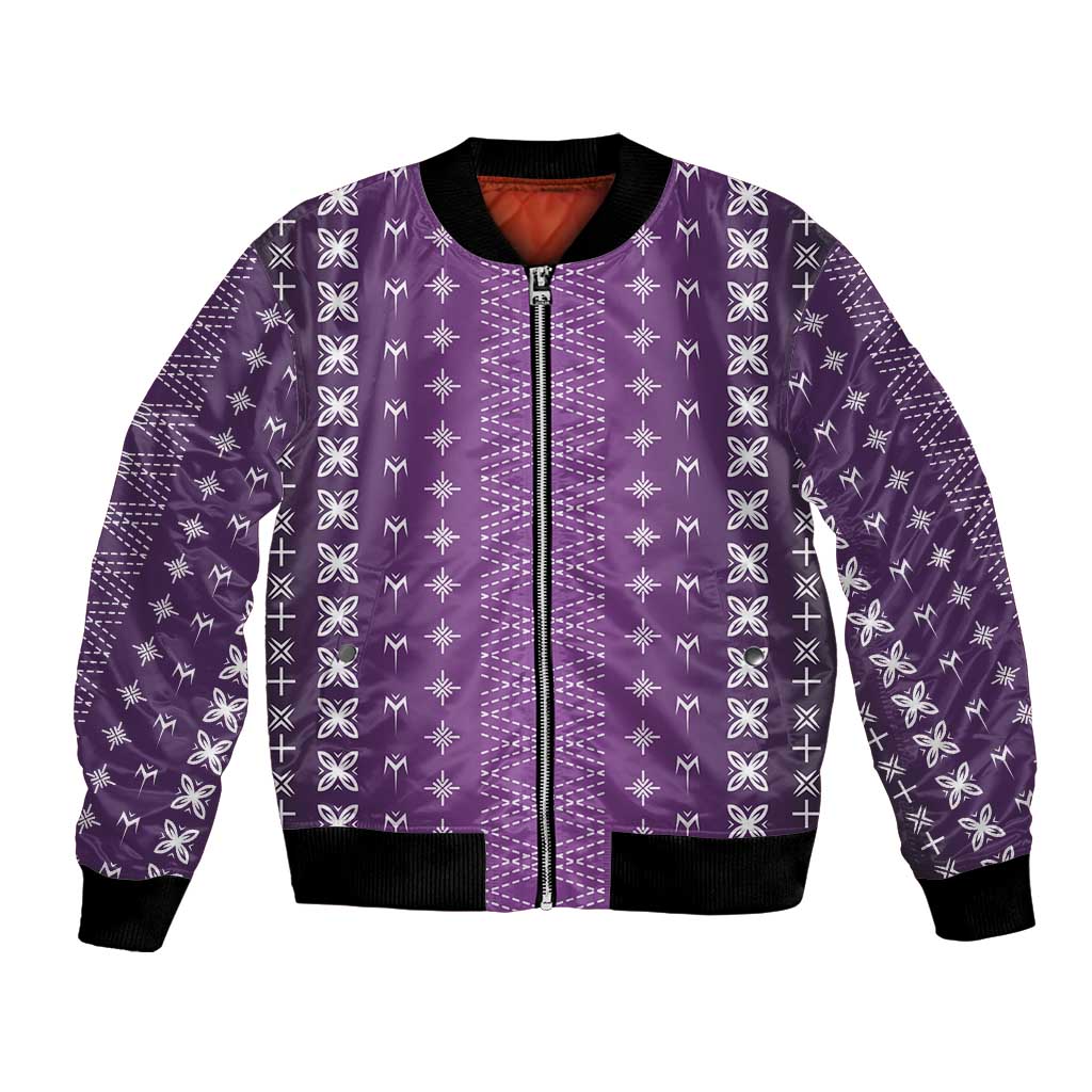 Purple Samoa Malu Tattoo Inspired Bomber Jacket LT05 Unisex Purple - Polynesian Pride