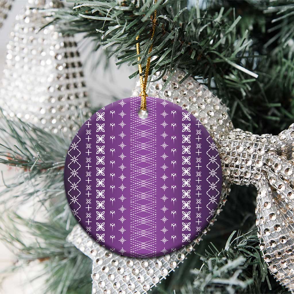 Purple Samoa Malu Tattoo Inspired Ceramic Ornament LT05 - Polynesian Pride