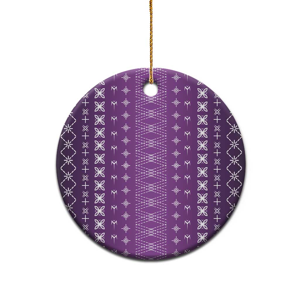 Purple Samoa Malu Tattoo Inspired Ceramic Ornament LT05 - Polynesian Pride