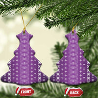 Purple Samoa Malu Tattoo Inspired Ceramic Ornament LT05 Christmas Tree Purple - Polynesian Pride