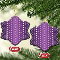 Purple Samoa Malu Tattoo Inspired Ceramic Ornament LT05 Snow Flake Purple - Polynesian Pride
