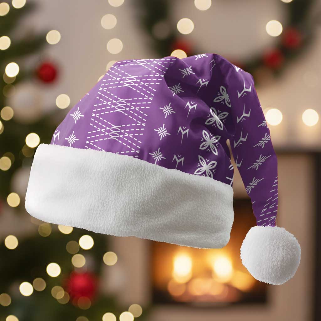 Purple Samoa Malu Tattoo Inspired Christmas Santa Hat LT05 Without Fur Purple - Polynesian Pride