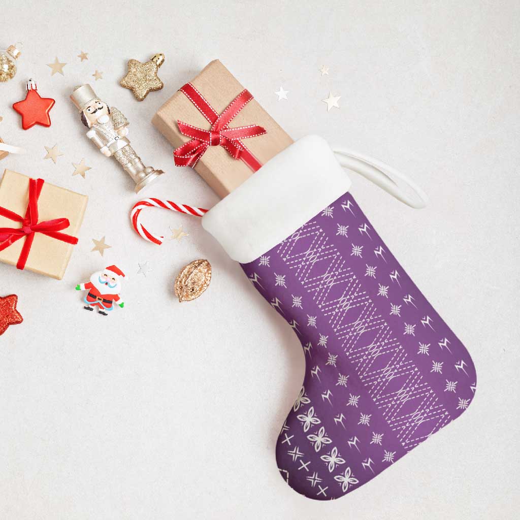 Purple Samoa Malu Tattoo Inspired Christmas Stocking - Polynesian Pride