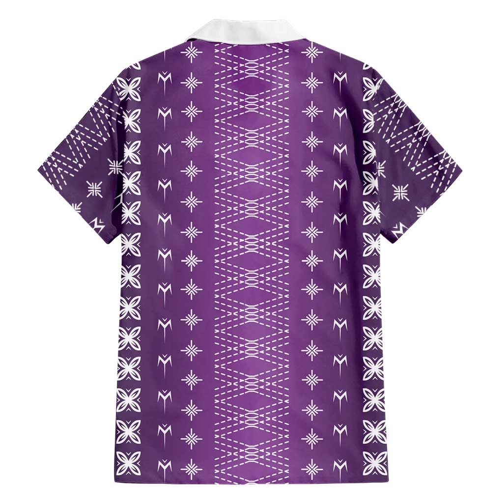 Purple Samoa Malu Tattoo Inspired Family Matching Tank Maxi Dress and Hawaiian Shirt LT05 - Polynesian Pride