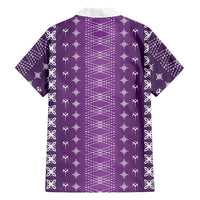 Purple Samoa Malu Tattoo Inspired Family Matching Tank Maxi Dress and Hawaiian Shirt LT05 - Polynesian Pride