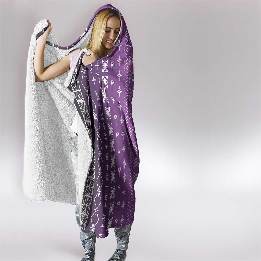 Purple Samoa Malu Tattoo Inspired Hooded Blanket - Polynesian Pride