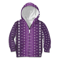 Purple Samoa Malu Tattoo Inspired Kid Hoodie LT05 Zip Hoodie Purple - Polynesian Pride