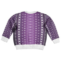Purple Samoa Malu Tattoo Inspired Kid Ugly Christmas Sweater LT05 - Polynesian Pride