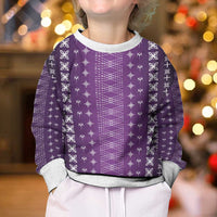 Purple Samoa Malu Tattoo Inspired Kid Ugly Christmas Sweater LT05 - Polynesian Pride