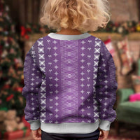 Purple Samoa Malu Tattoo Inspired Kid Ugly Christmas Sweater LT05 - Polynesian Pride