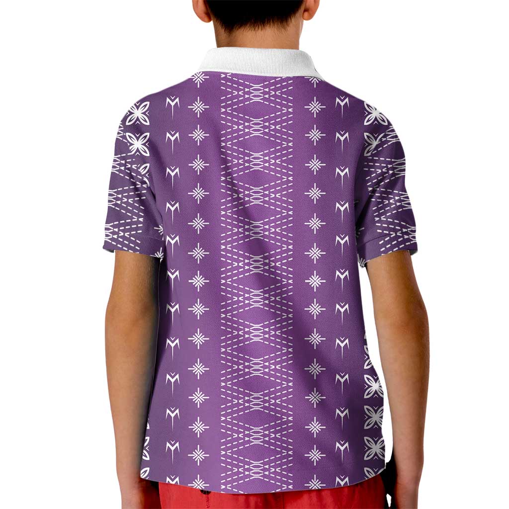 Purple Samoa Malu Tattoo Inspired Kid Polo Shirt LT05 - Polynesian Pride