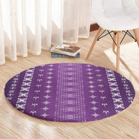 Purple Samoa Malu Tattoo Inspired Round Carpet LT05 - Polynesian Pride
