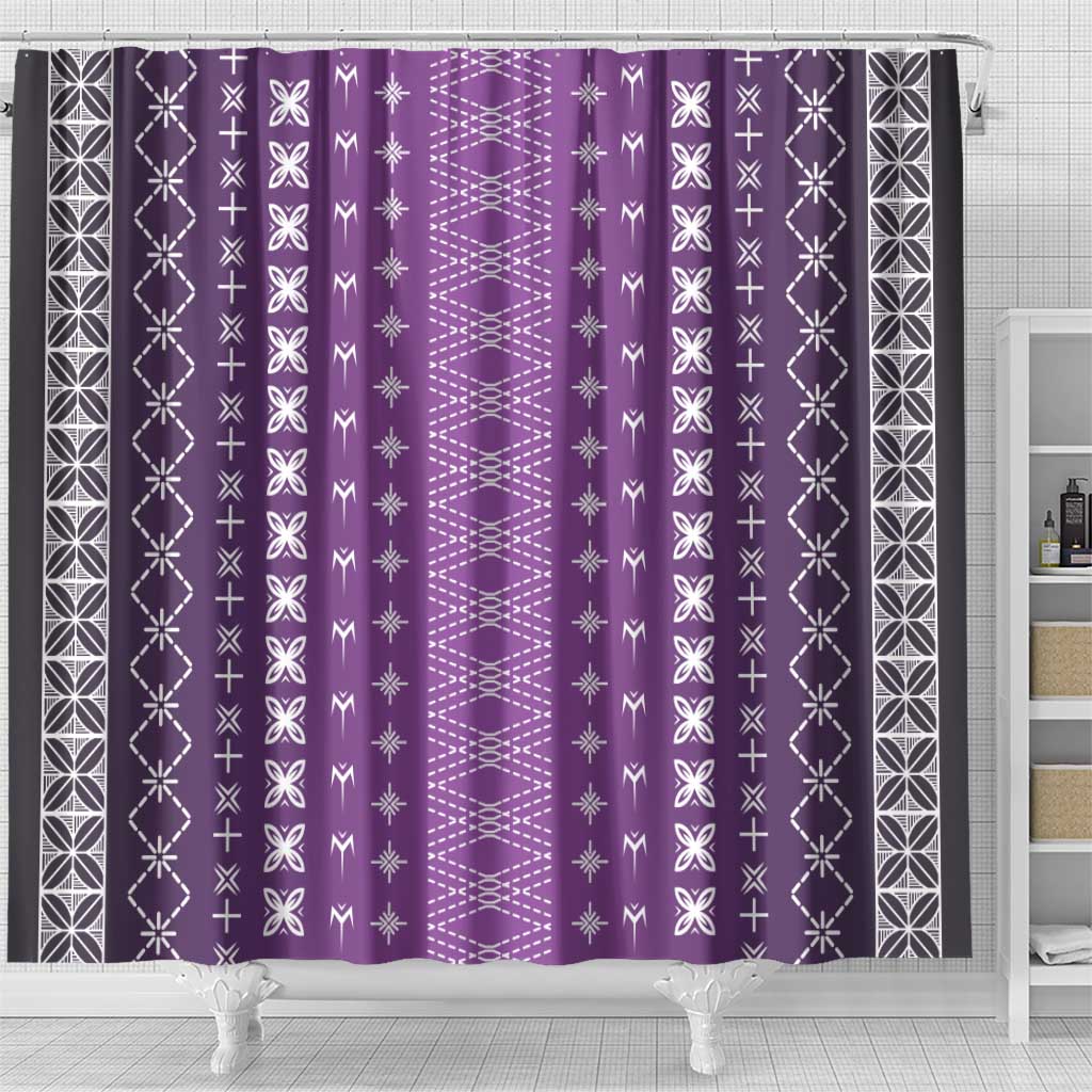 Purple Samoa Malu Tattoo Inspired Shower Curtain LT05 - Polynesian Pride
