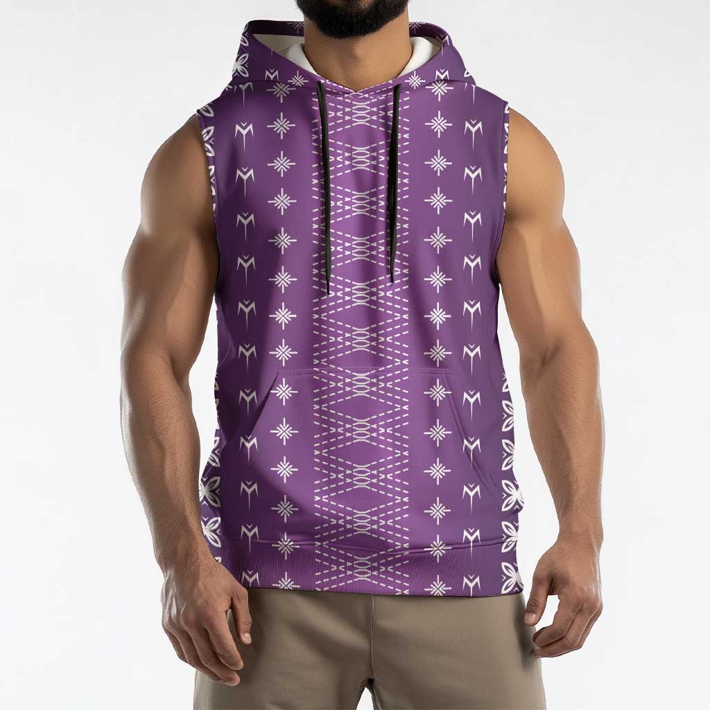 Purple Samoa Malu Tattoo Inspired Sleeveless Hoodie LT05 - Polynesian Pride