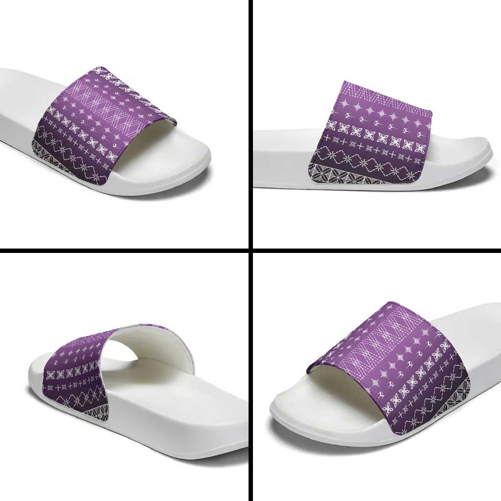 Purple Samoa Malu Tattoo Inspired Slide Sandals - Polynesian Pride