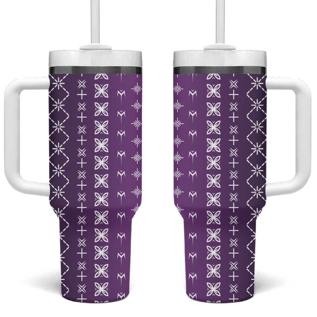 Purple Samoa Malu Tattoo Inspired Tumbler With Handle LT05 One Size: 40 oz Purple - Polynesian Pride