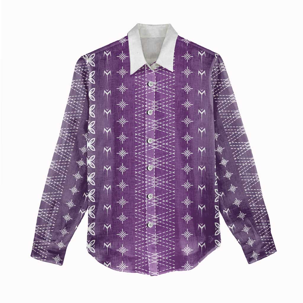 Purple Samoa Malu Tattoo Inspired Women Casual Shirt LT05 - Polynesian Pride