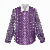 Purple Samoa Malu Tattoo Inspired Women Casual Shirt LT05 - Polynesian Pride