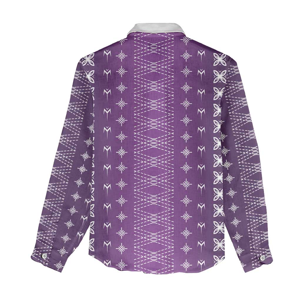 Purple Samoa Malu Tattoo Inspired Women Casual Shirt LT05 - Polynesian Pride