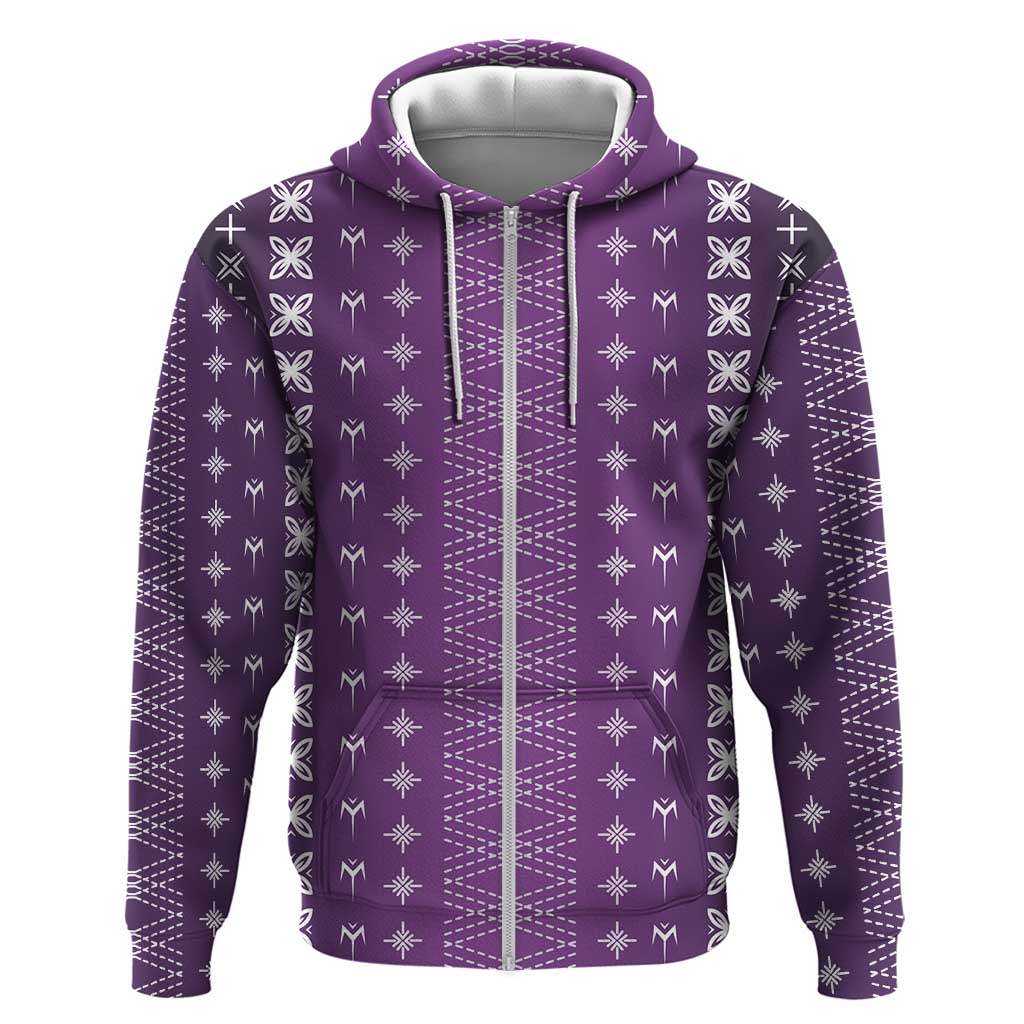 Purple Samoa Malu Tattoo Inspired Zip Hoodie - Polynesian Pride