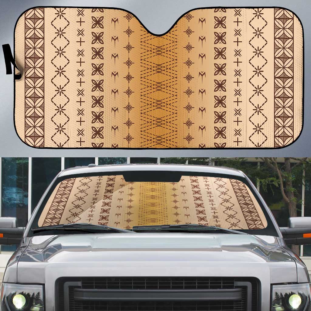 Beige Samoa Malu Tattoo Inspired Auto Sun Shade LT05 Beige - Polynesian Pride