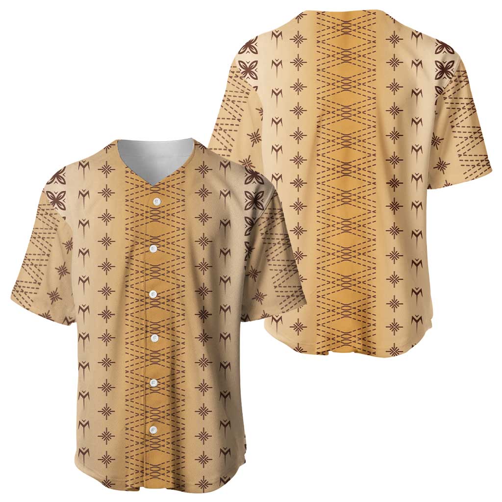 Beige Samoa Malu Tattoo Inspired Baseball Jersey LT05 - Polynesian Pride