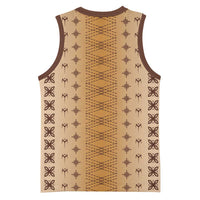 Beige Samoa Malu Tattoo Inspired Basketball Jersey LT05 - Polynesian Pride