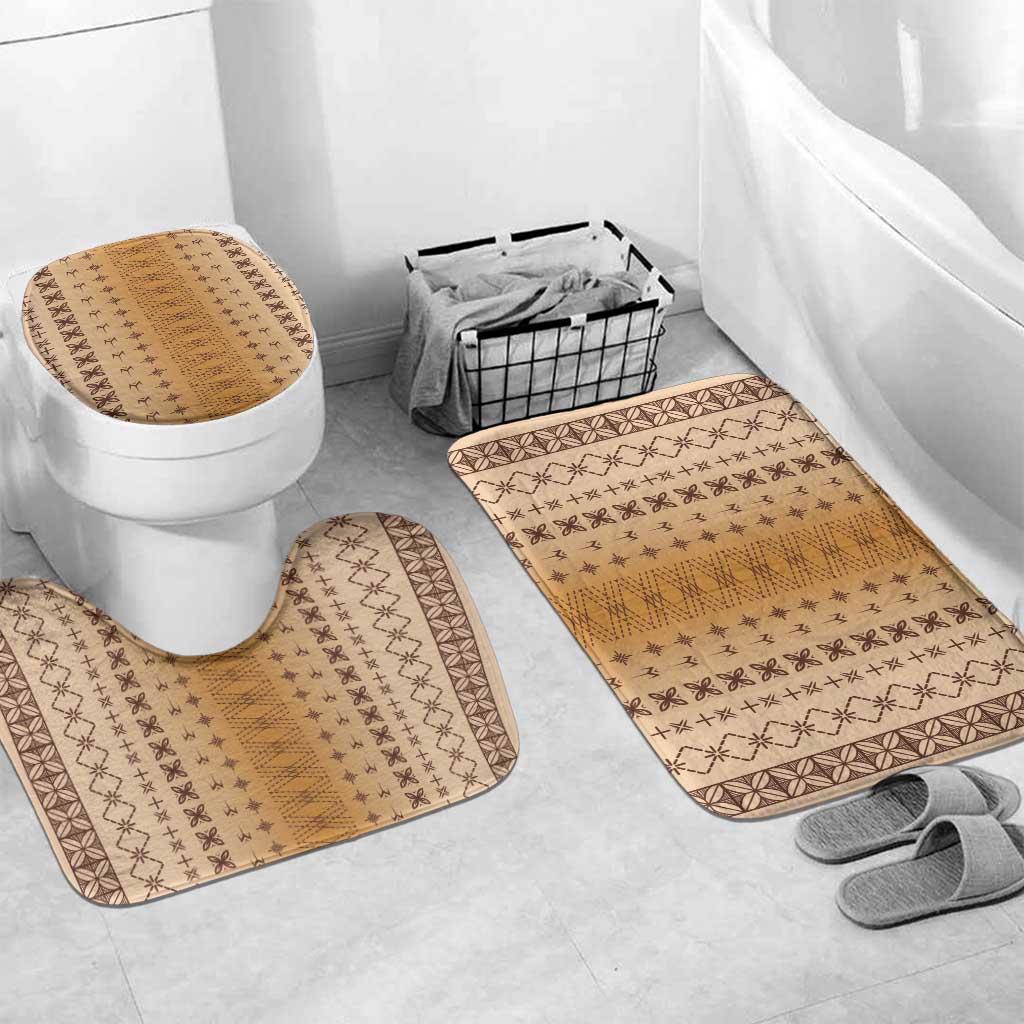 Beige Samoa Malu Tattoo Inspired Bathroom Set LT05 Mat Set Only (3 pcs) One Size Beige - Polynesian Pride