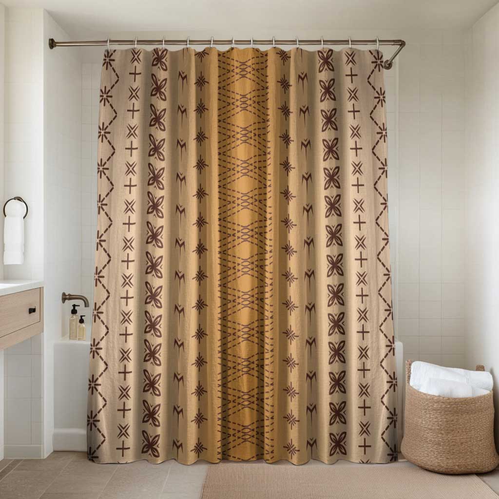 Beige Samoa Malu Tattoo Inspired Bathroom Set LT05 Shower Curtain Only Beige - Polynesian Pride