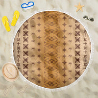 Beige Samoa Malu Tattoo Inspired Beach Blanket LT05 One Size 150cm Beige - Polynesian Pride