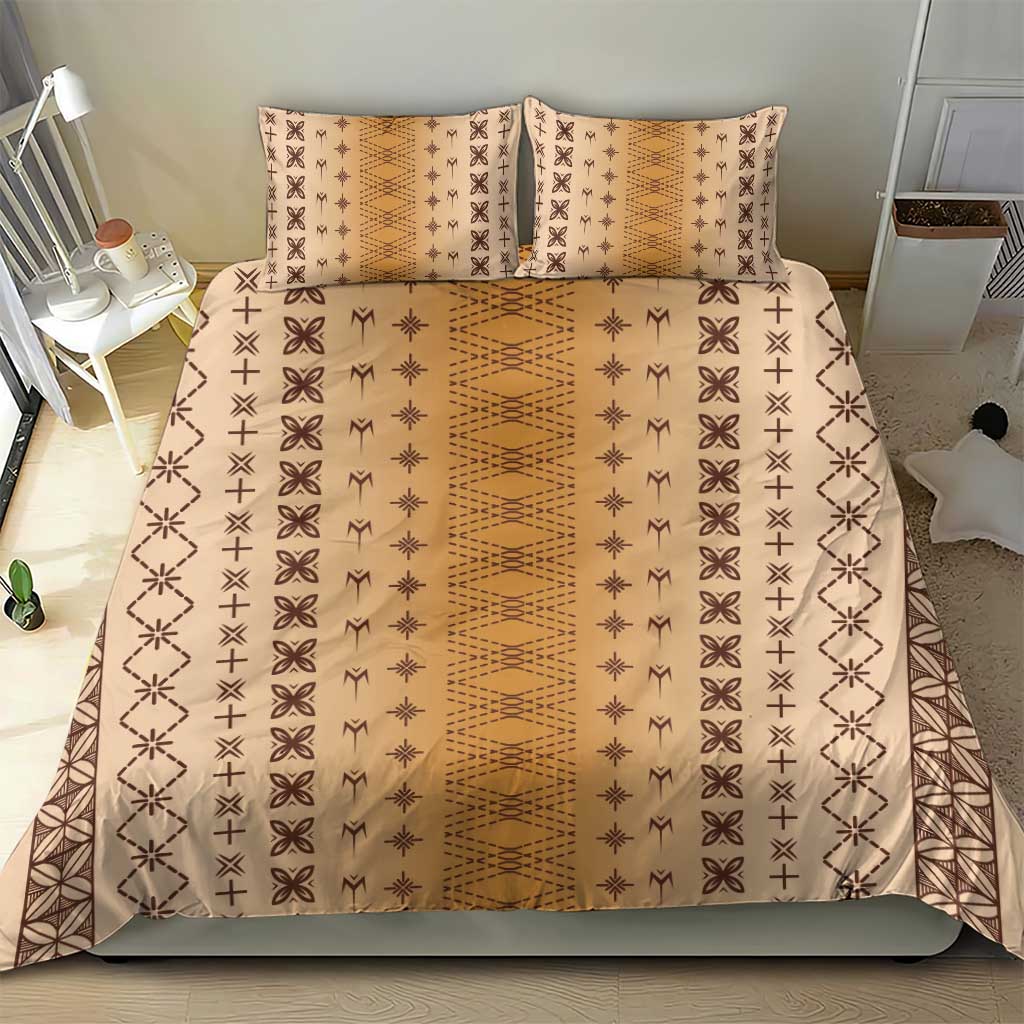 Beige Samoa Malu Tattoo Inspired Bedding Set LT05 - Polynesian Pride