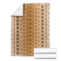 Beige Samoa Malu Tattoo Inspired Blanket LT05 - Polynesian Pride